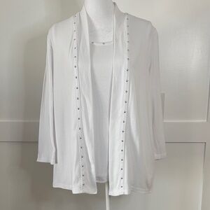 Rafaella White Knit Cardigan size medium and size small tank. Great condition